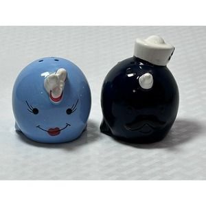 Whale Salt & Pepper Shaker 2PC Set Novelty Set Kitchen Nautical Beach Decor
